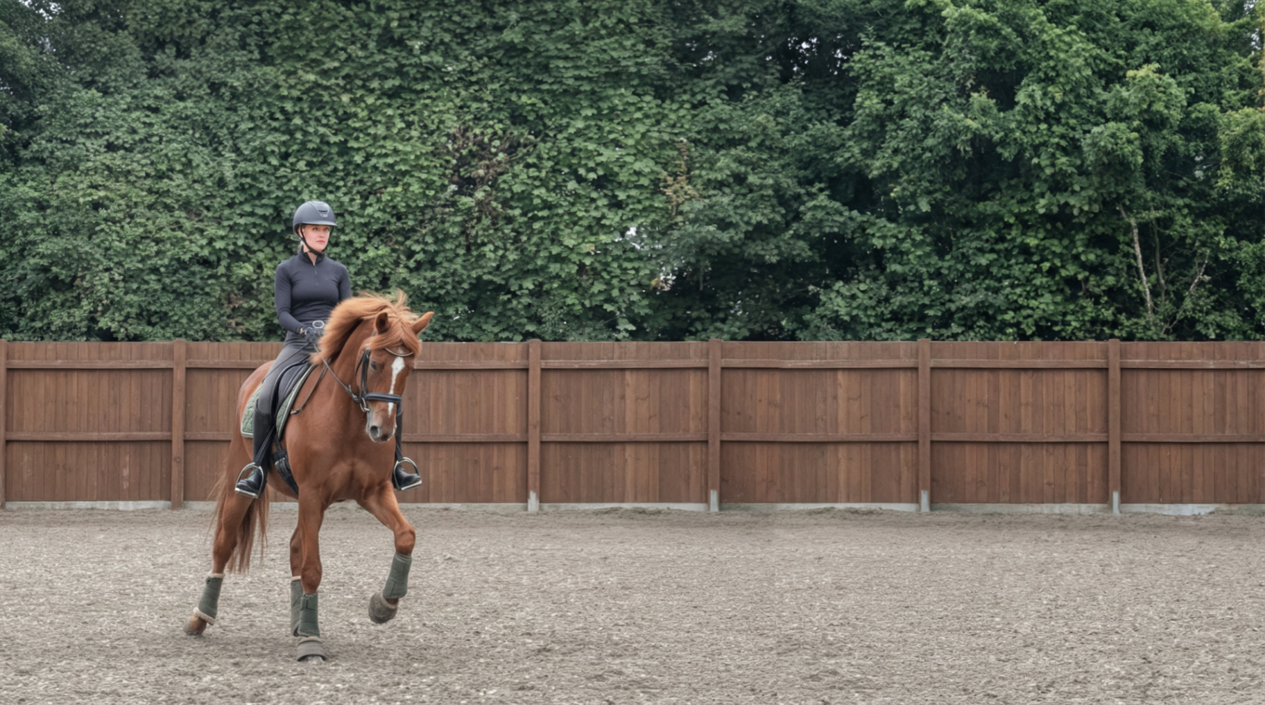 Sandra guiding a rider during training